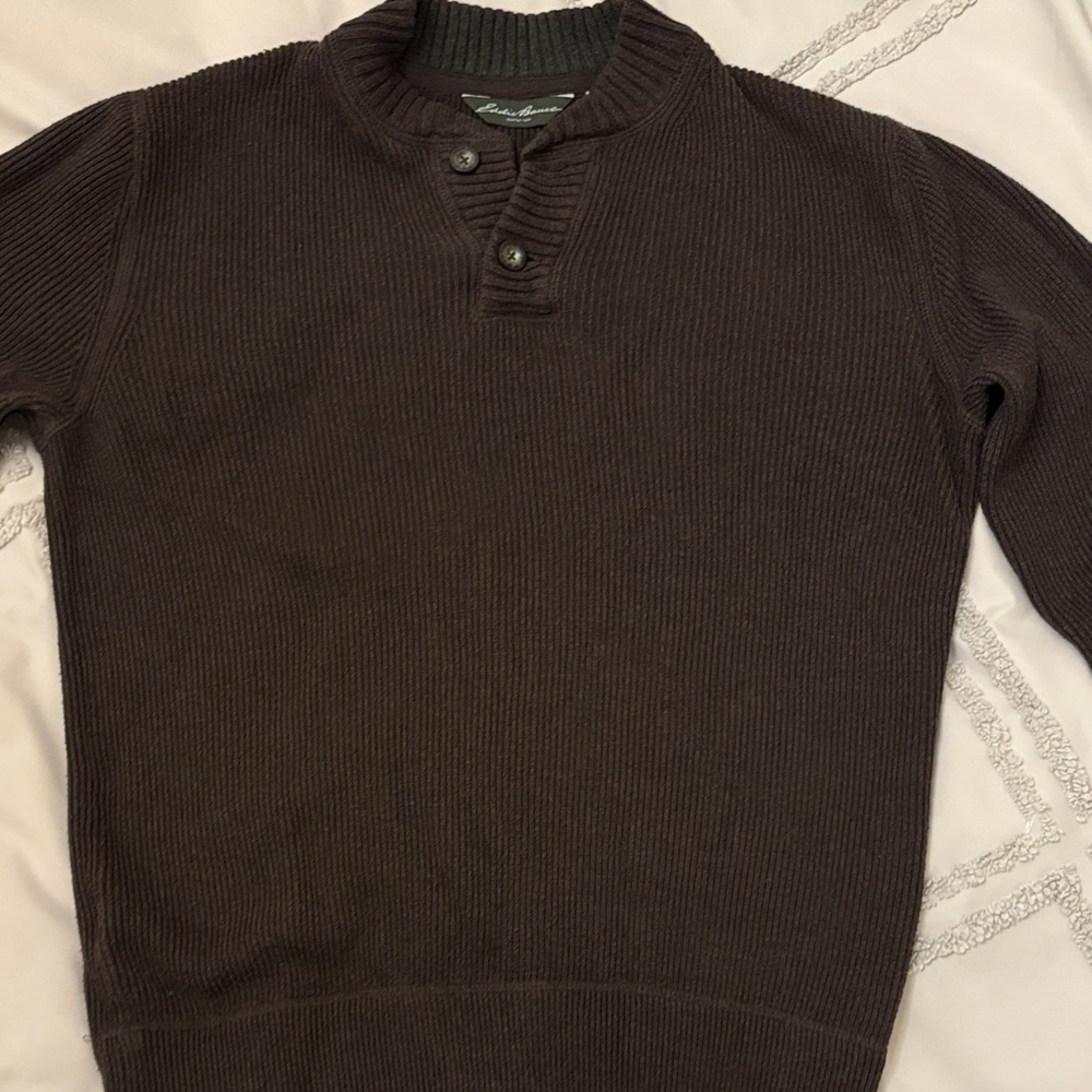 Eddie Bauer Men's Chocolate Crewneck Sweater
